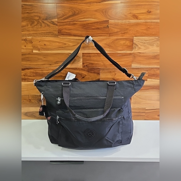 Kipling Bag Tote Black Travel Isaac NEW X Large Removable Strap Trolley Sleeve